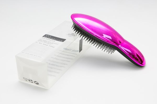 Професійний гребінець для волосся Tangle Teezer Fuchia Shiny (фуксія) з ручкою.