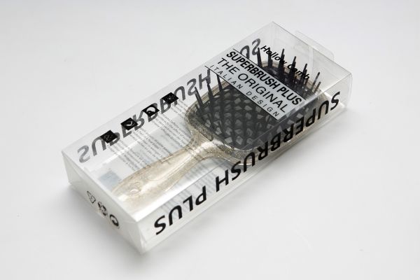 Щітка для волосся Superbrush Plus HolloW Comb Еліт фольгована з блискітками з чорним.