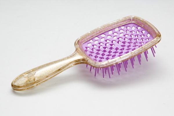 Щітка для волосся Superbrush Plus HolloW Comb Еліт фольгована з блискітками з фіолетовим