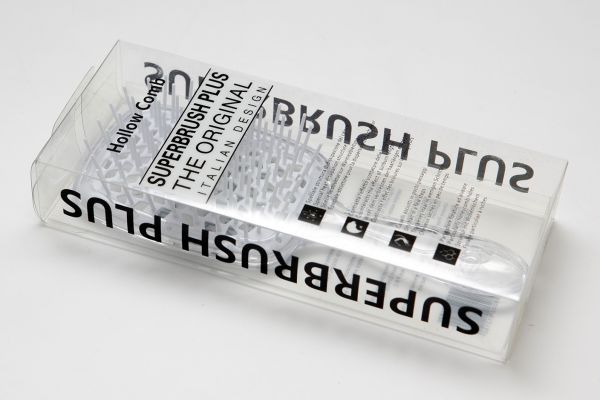 Щітка для волосся Superbrush Plus HolloW Comb прозорий з білим.