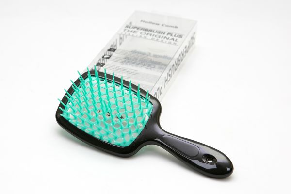 Щітка для волосся Superbrush Plus HolloW Comb чорний з бірюзою