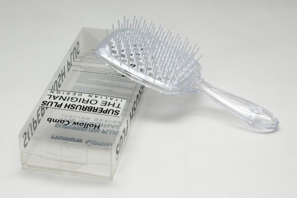 Щітка для волосся Superbrush Plus HolloW Comb прозорий з білим.