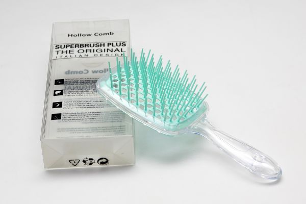 Щітка для волосся Superbrush Plus HolloW Comb прозорий з бірюзою