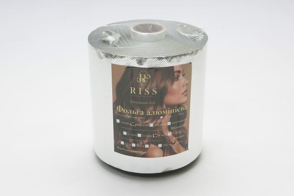 Фольга алюмінієва для перукарських робіт RISS Professional рифлена 14 см, 14 мкм, 250 м