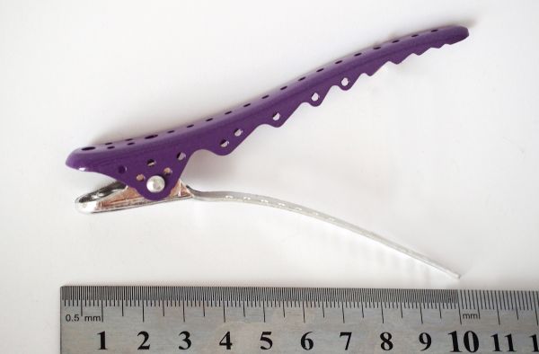 Зажим для волос Акула металлический профессиональный фиолетовый Charmvit Professional Shark Clip