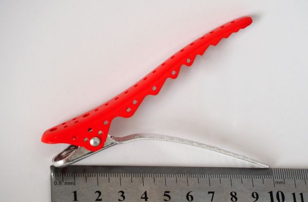Зажим для волос Акула металлический профессиональный красный Charmvit Professional Shark Clip